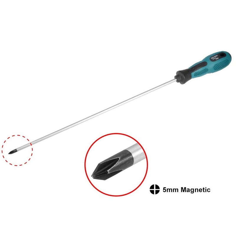 tatoko 12 inches long Slotted and Phillips Screwdriver, PH1 12" Long Cross-head Screwdriver Flat Blade Screwdriverset, Magnetic Screwdrivers with Rubber Handle 2 Packs - Image 5